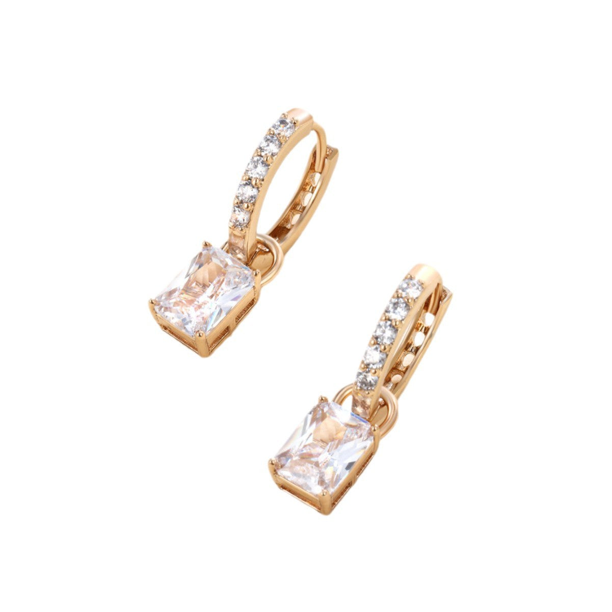 Wholesale Zircon Geometric Square Earrings