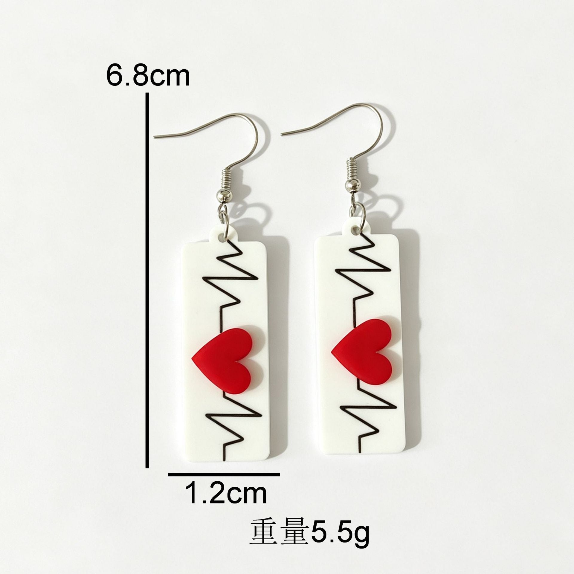 Wholesale Double-Layer Acrylic Heart Earrings,  Valentine' s Day Fashion Jewelry Gift