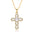 Wholesale Pearl zircon cross necklace  light luxury personalized colorful  necklace