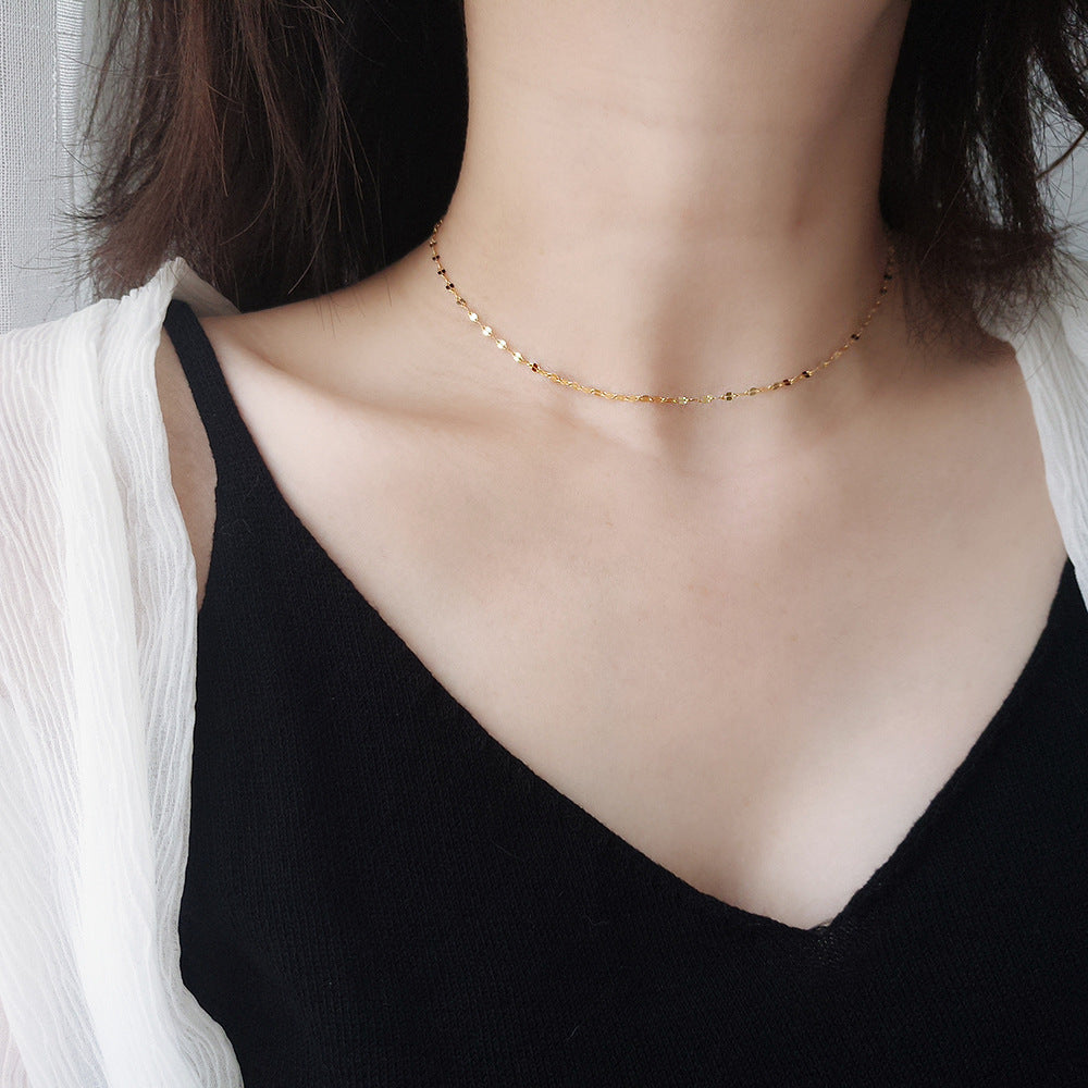 Wholesale  fashion clavicle chain choker fsimple lip chain necklace