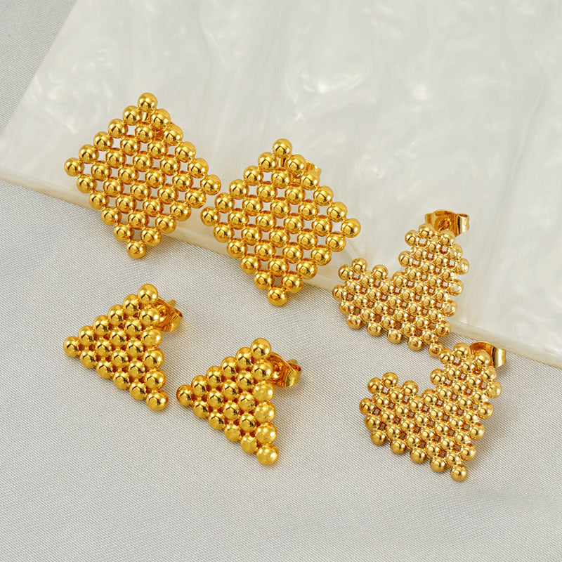 Wholesale titanium steel gold-plated love earrings