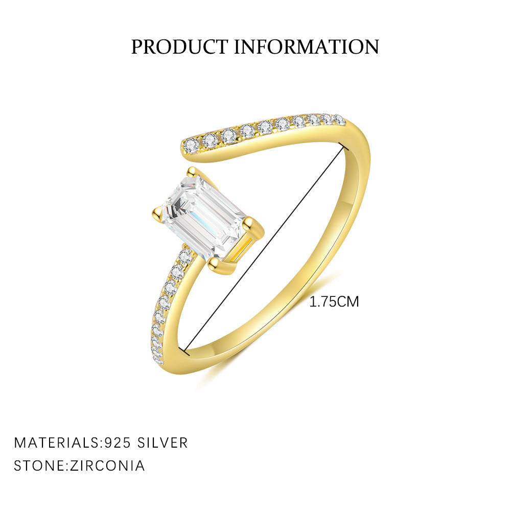 Wholesale S925 Sterling Silver  Geometric Line Ring