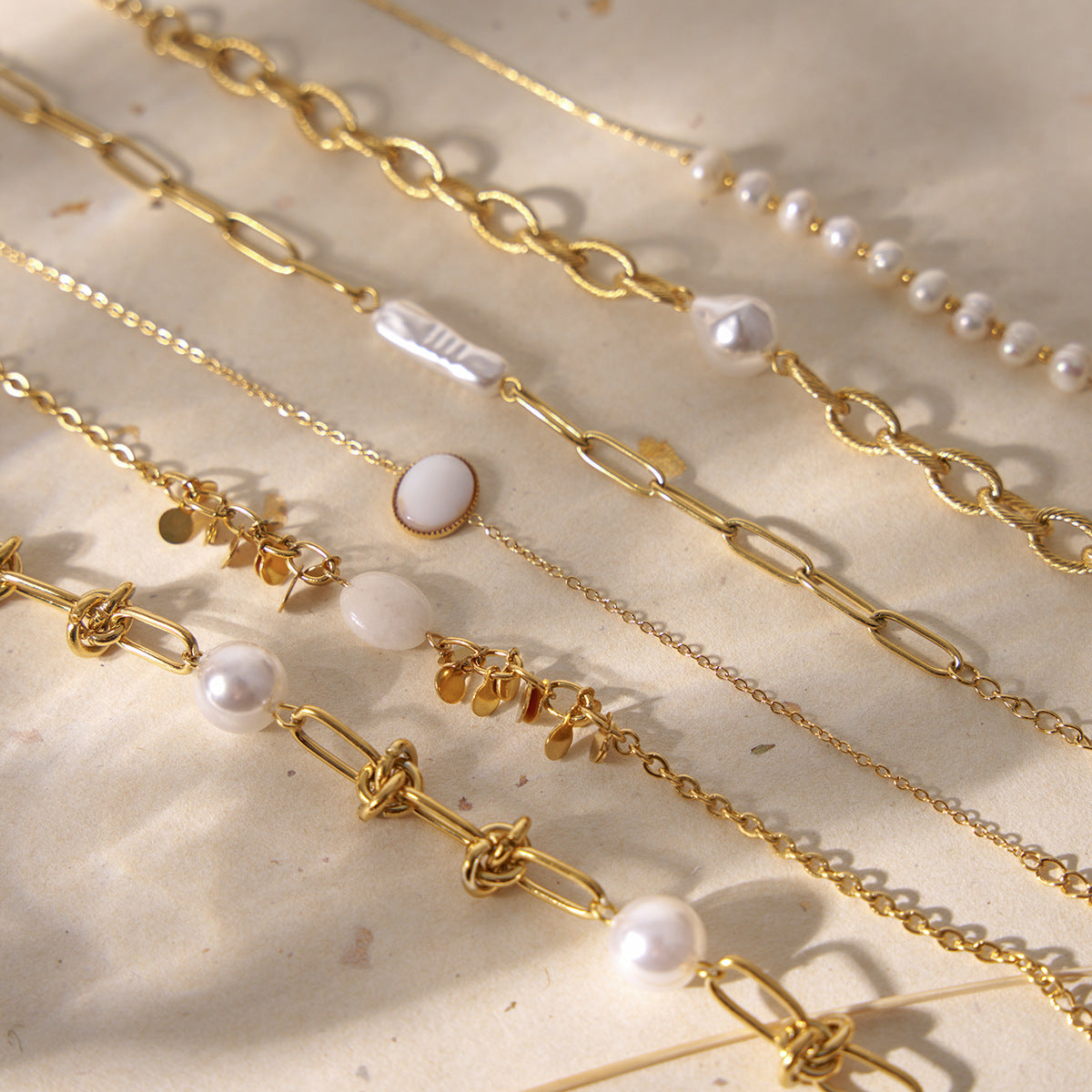 Wholesale  baroque pearl bracelet  stainless steel jewelry