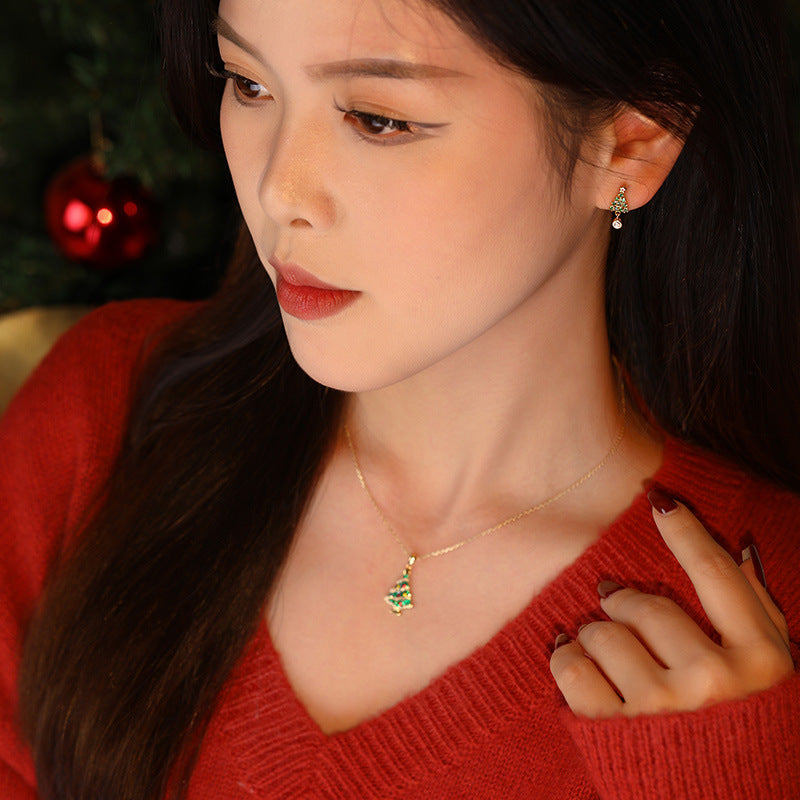 Wholesale Christmas Tree Necklaces Earrings ACC-ES-YuanFan001