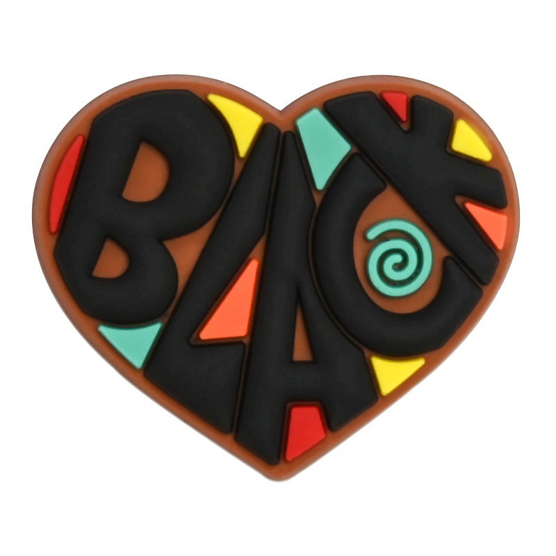 Wholesale  Random 100pcs  Black Girl SeriesPVC Soft Rubber Shoe Buckle Decoration