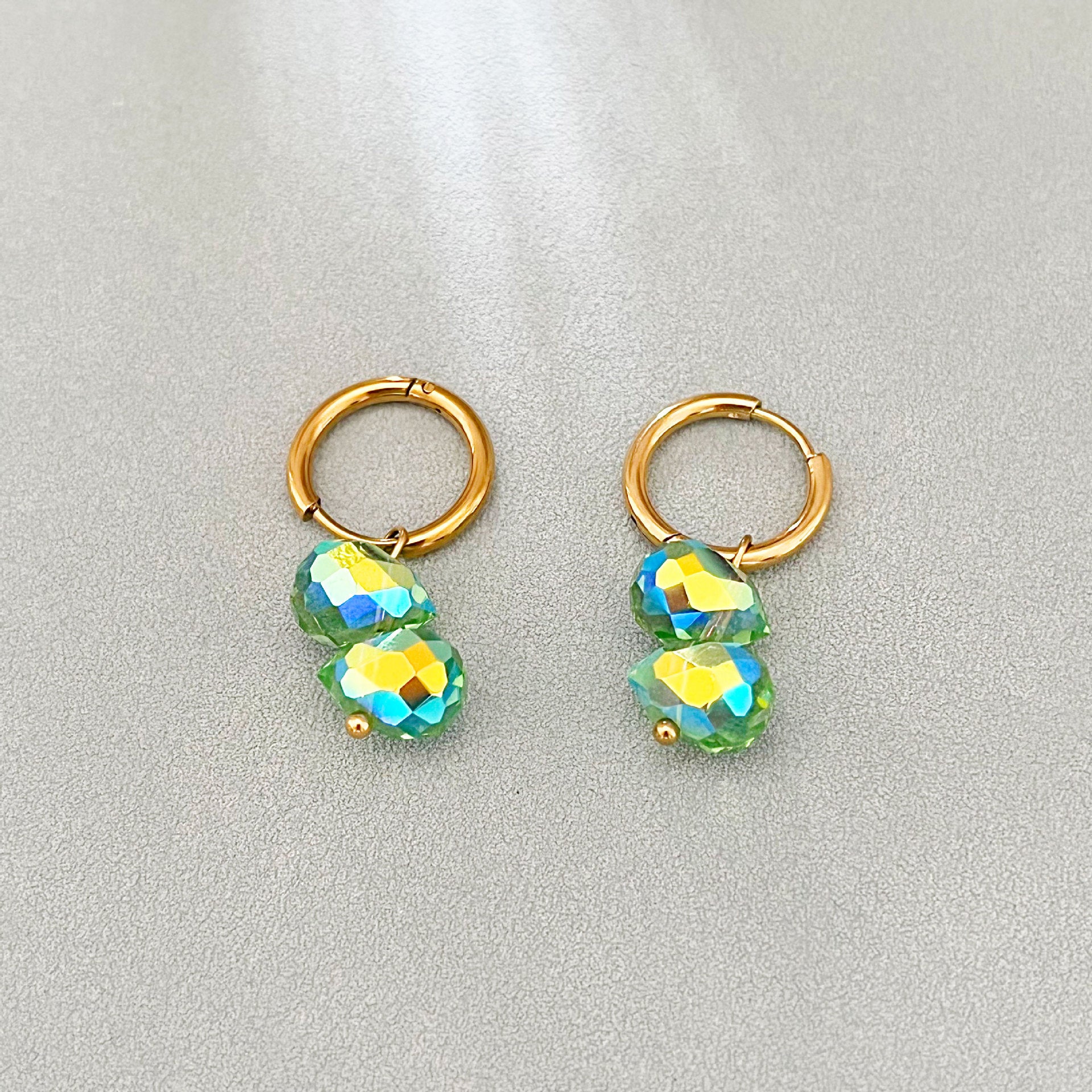 Wholesale  Colorful Crystal Glass Water Drop Bead Earrings