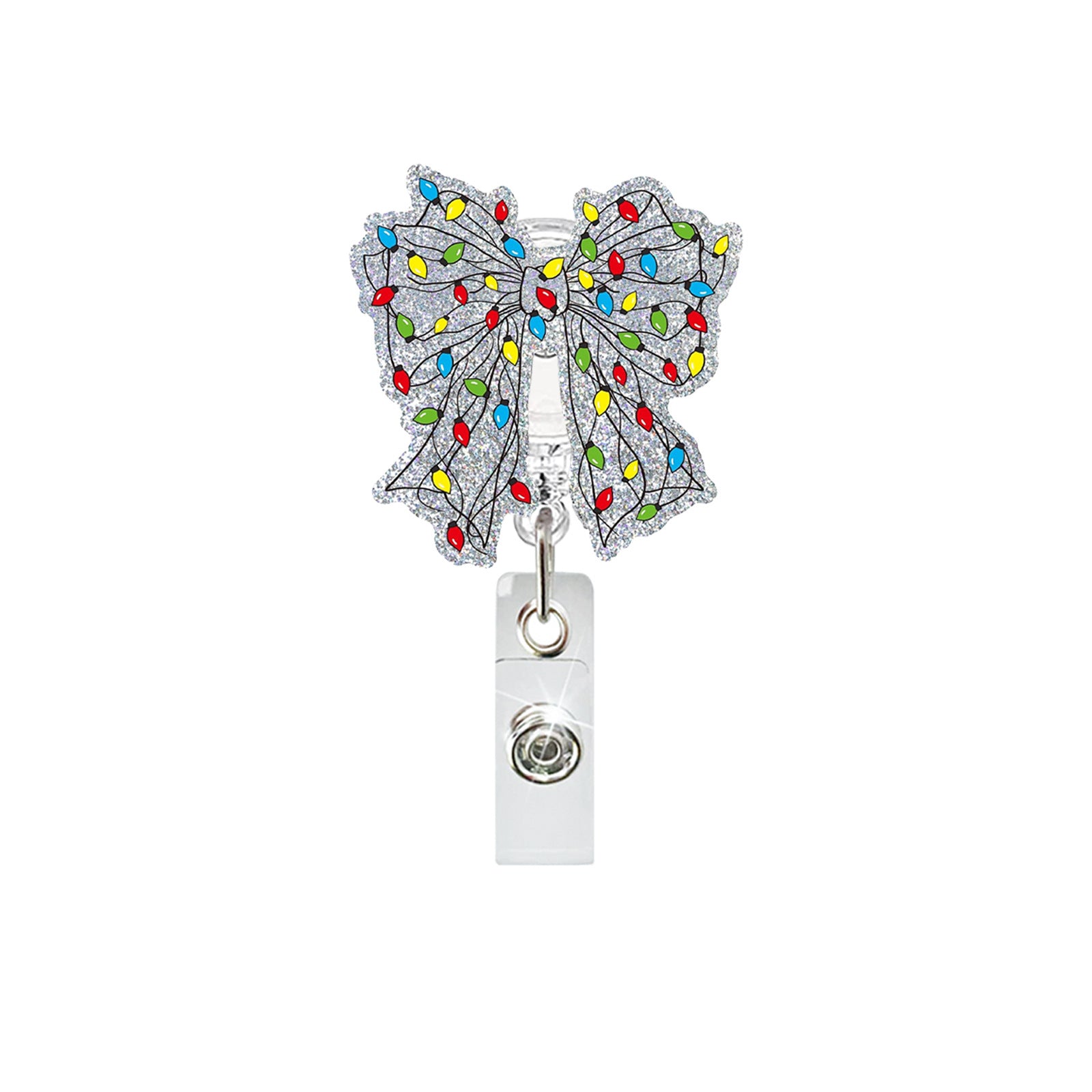Wholesale Christmas-Themed Fun Acrylic Medical Badge Reel with Retractable Clip ID Holder Office Accessory Gift