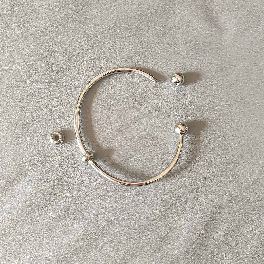 Wholesale Stainless steel ball-end open bangle