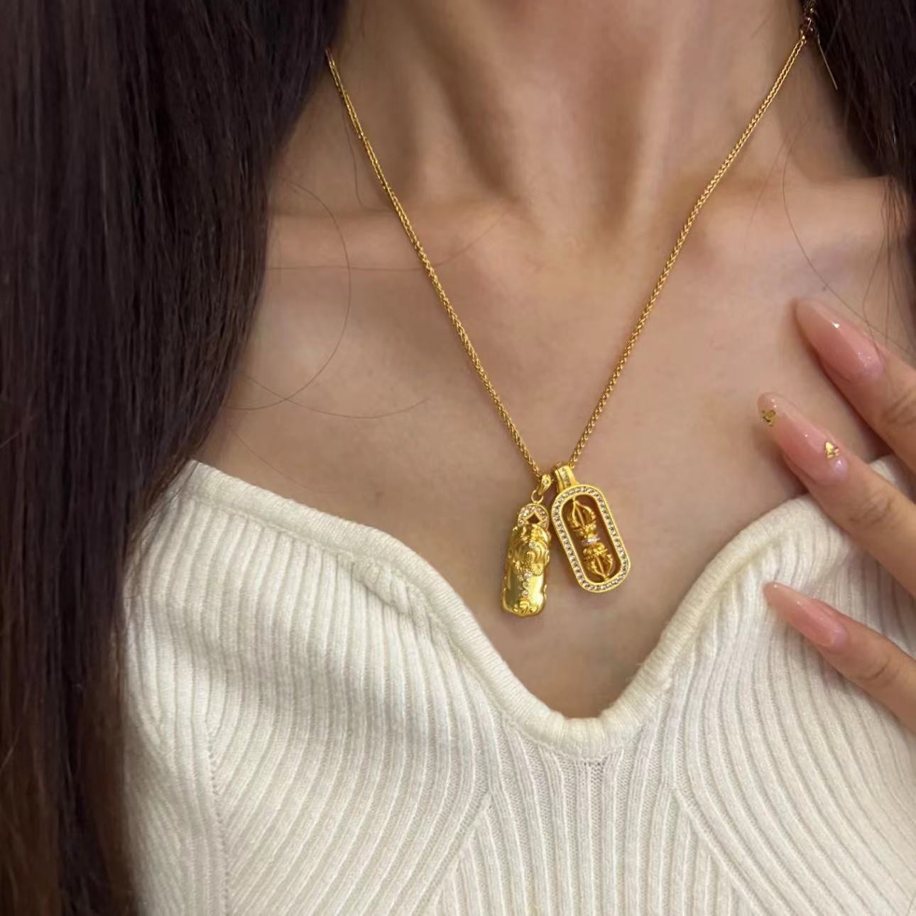 Wholesale S925 silver diamond vintage necklace