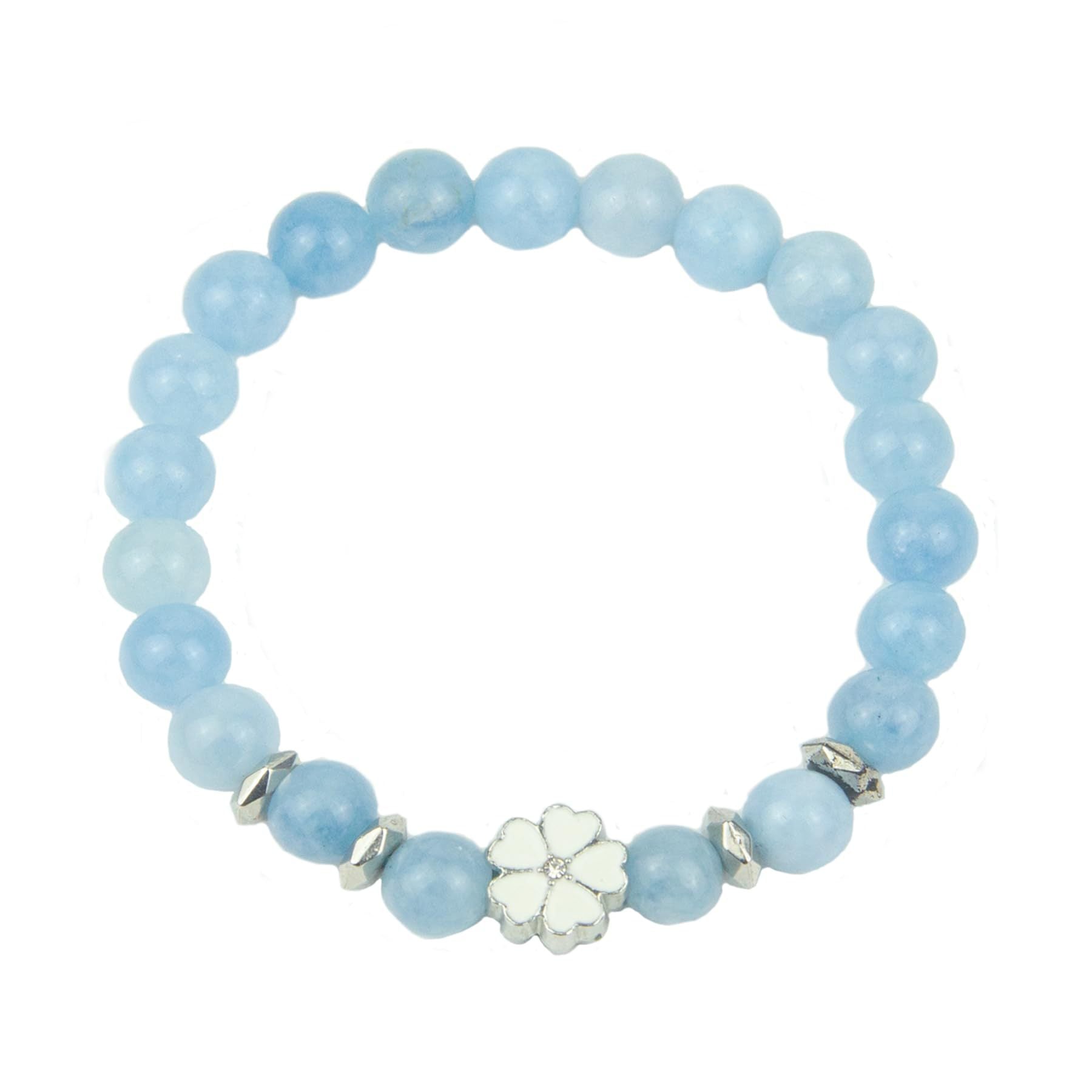 Wholesale Natural Crystal Bracelet 8mm Amethyst Flower Elastic Rope Bracelet