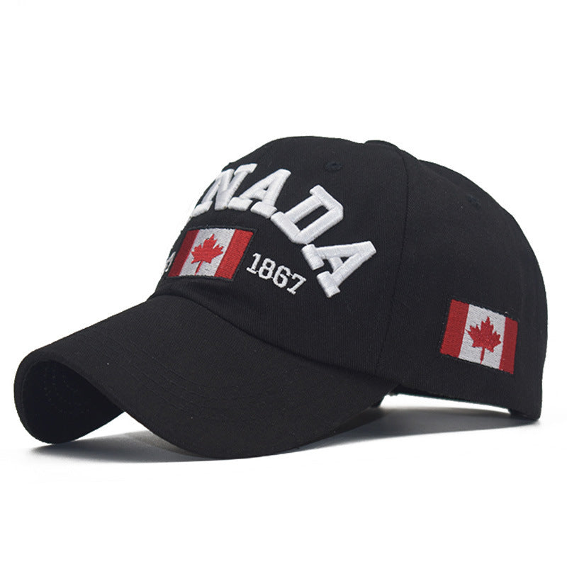 Wholesale Fashion Cotton Baseball Cap With Canada Letter Unisex Curved Brim Adjustable Sun Hat