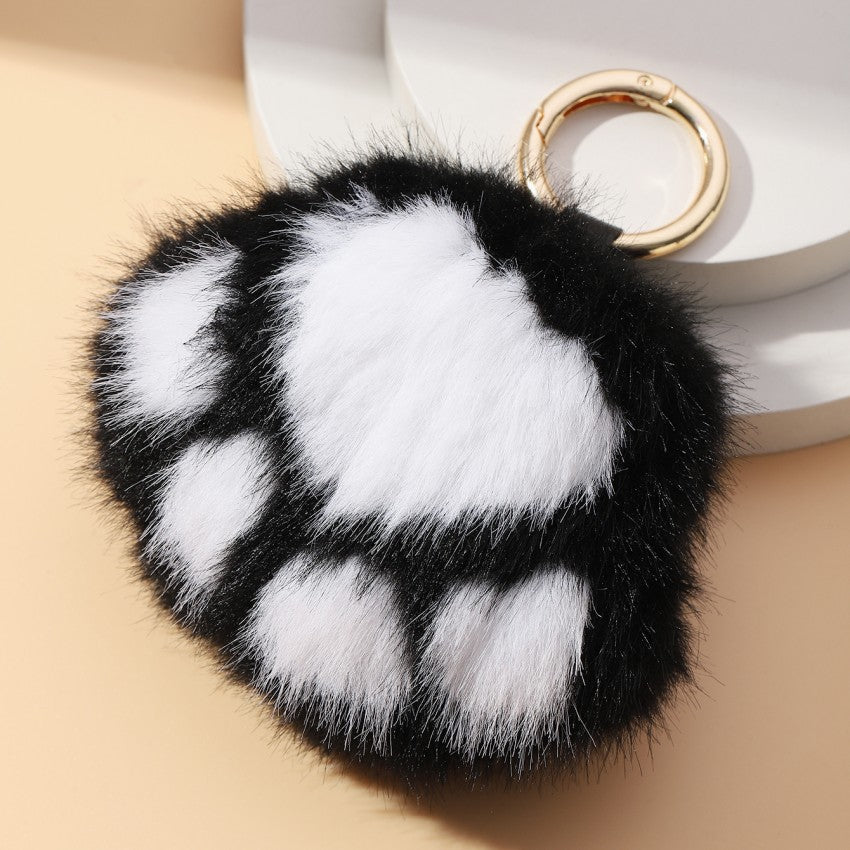 Wholesale Cute Kitten Paw Plush Keychains Pom Pom ACC-KC-RongR065
