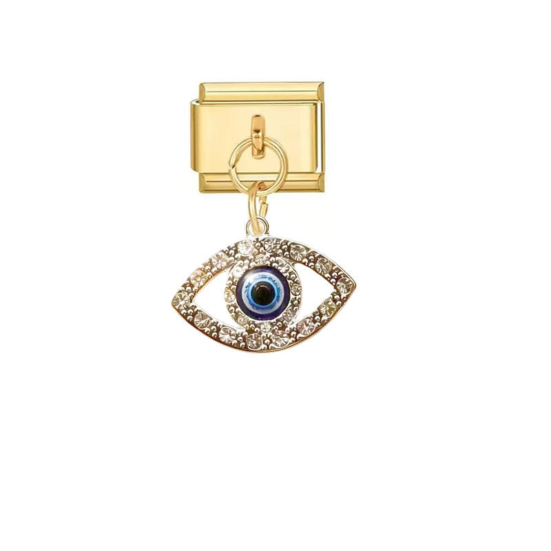 Wholesale Evil Eye Pendants – Alloy with electroplated finish;  DIY jewelry accessories suitable for everyday wear or as gifts