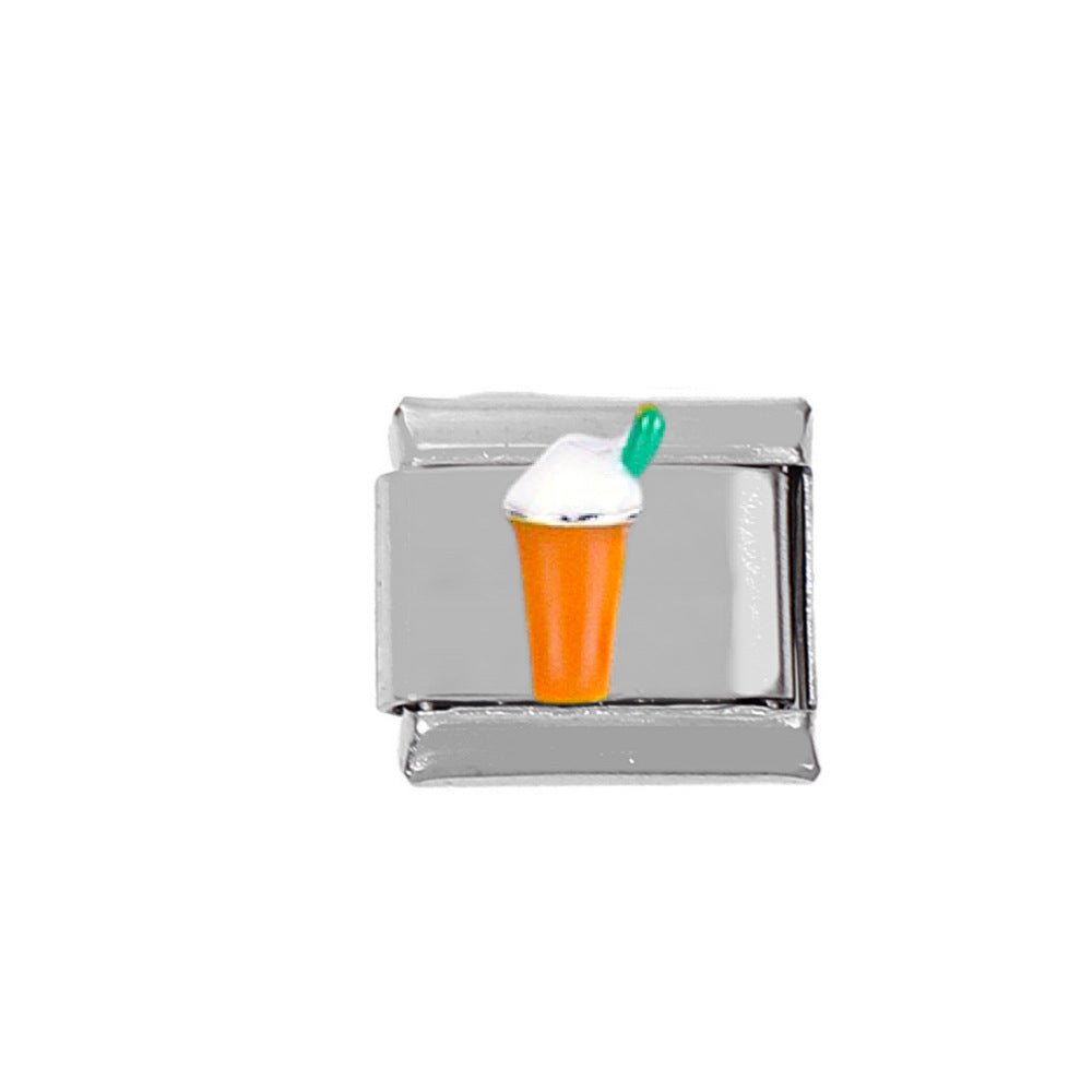 Wholesale 5pcs Italian Charm Bracelet Charm Module Stainless Steel Burger Coffee Bracelet 9mm DIY Pattern Free Stitching Detachable Composable Bracelet ACC-BT-DaLiang006