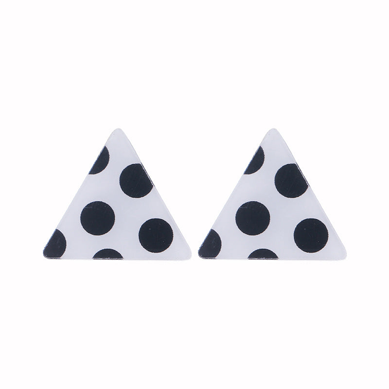 Wholesale Exaggerated Polka Dot Black and White Polka Dot Acrylic Earrings