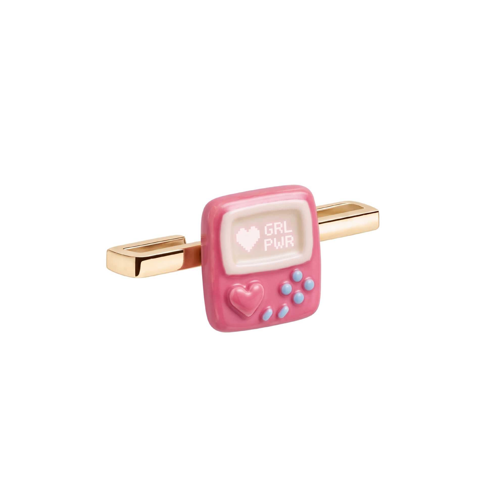 Wholesale 18K Gold Plated Stainless Steel Pink Fitness Tracker Charm Chic DIY Jewelry Accessory For Party Resale