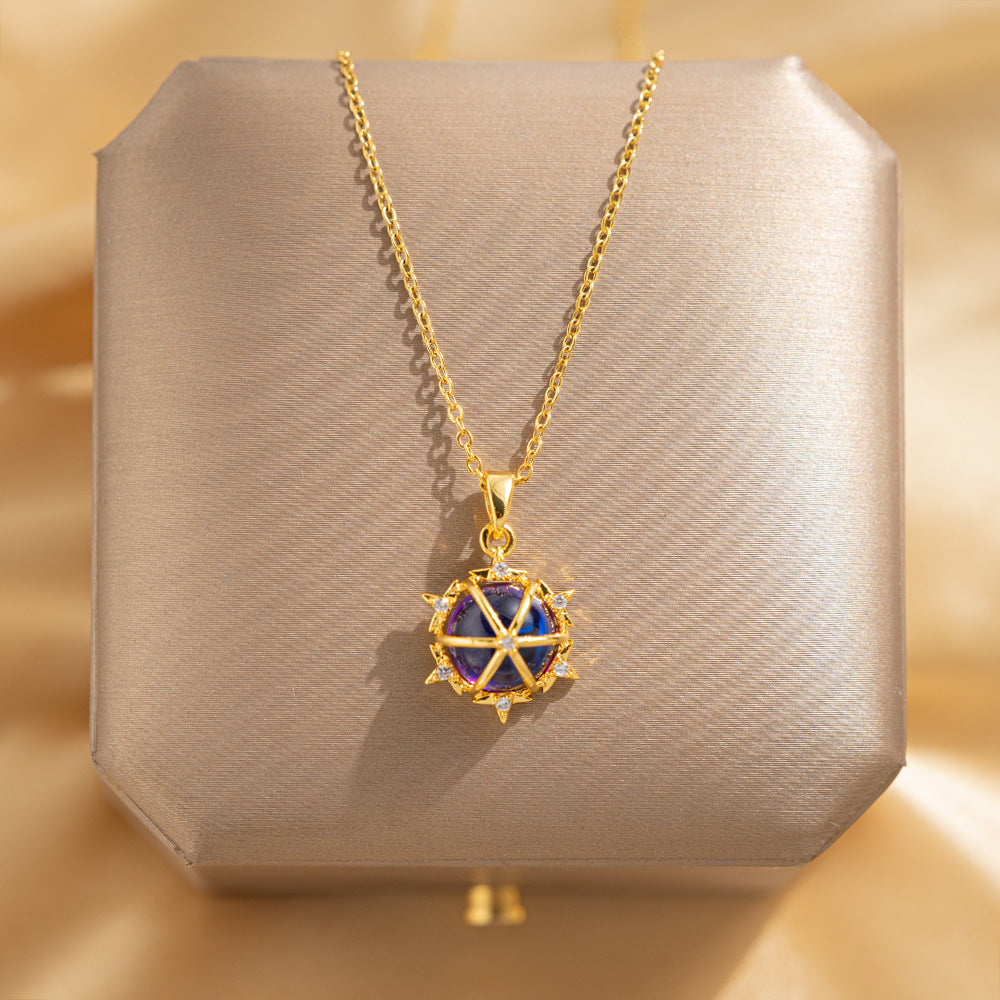 Wholesale Double-sided Four-leaf Clover Titanium Steel Necklace Luxury Necklaces ACC-NE-Qingyan003