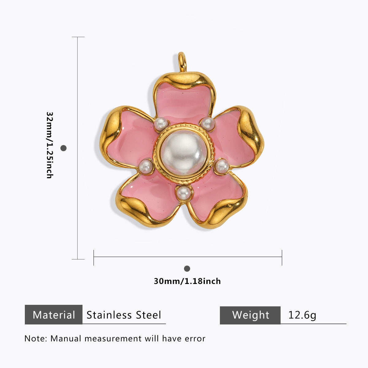 Wholesale 5pcs Stainless steel 18K vacuum plating color  flower pendant