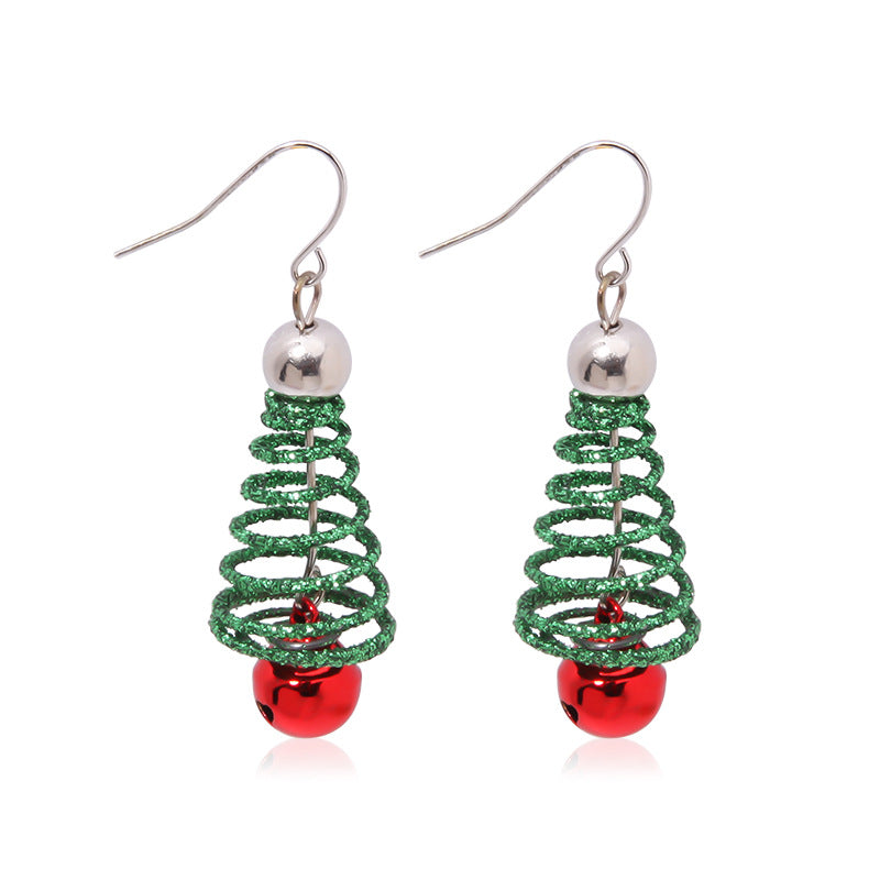 Wholesale Christmas Alloy Oil Drop Christmas Tree Snowflake Earrings ACC-ES-Bingl005
