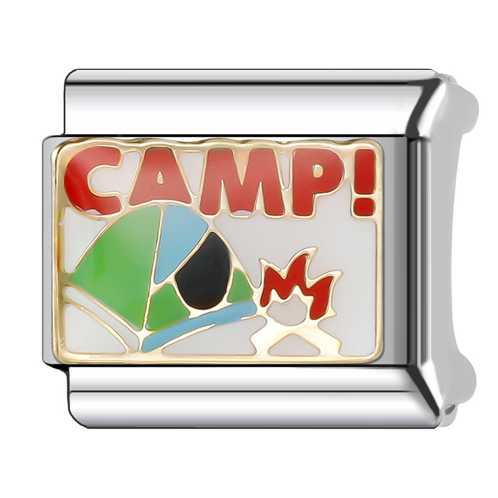 Wholesale Italian Charm Bracelet 9mm DIY Splicing Halloween Series Stainless Steel Composable Bracelet