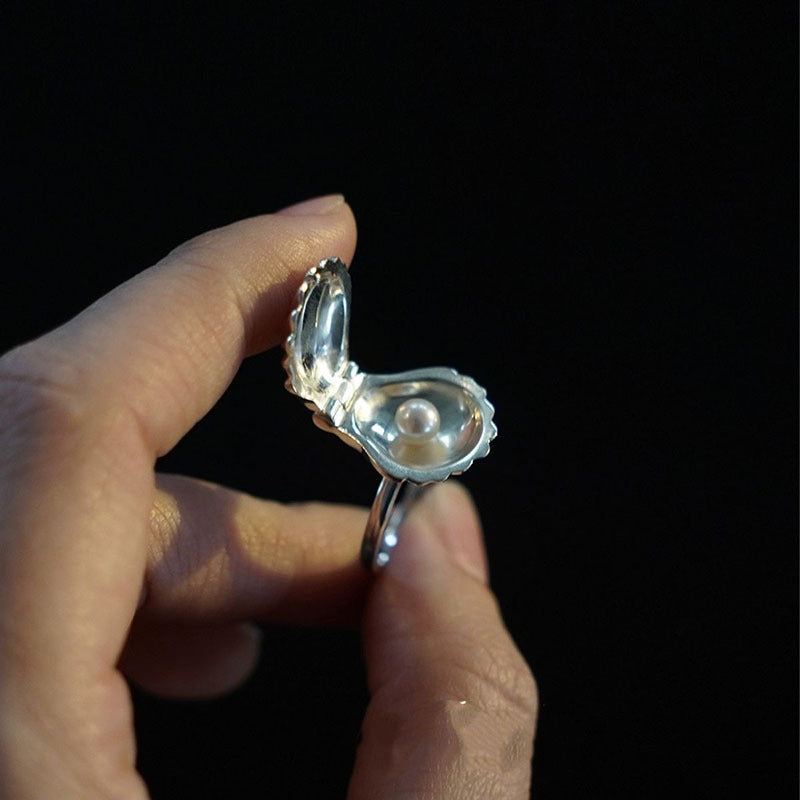 Openable Rings Wholesale Marine Resort Style Shell Pearl Openable Ring for Women Fash