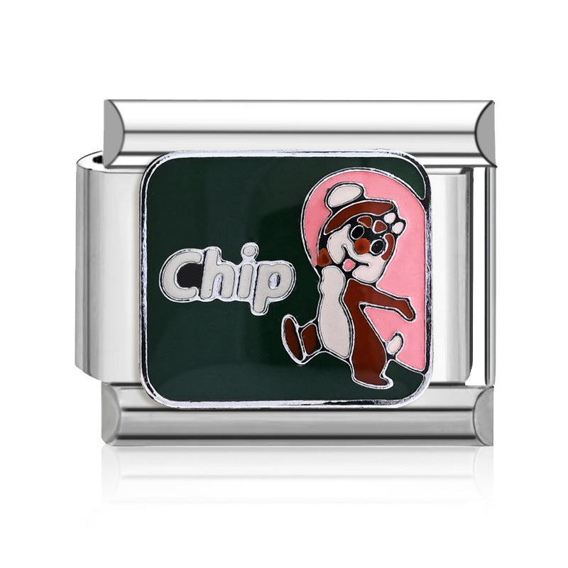 Wholesale  9mm Italian Charm Starter Bracelets DIY square Single Section Creative Stainless Steel Composable Bracelet