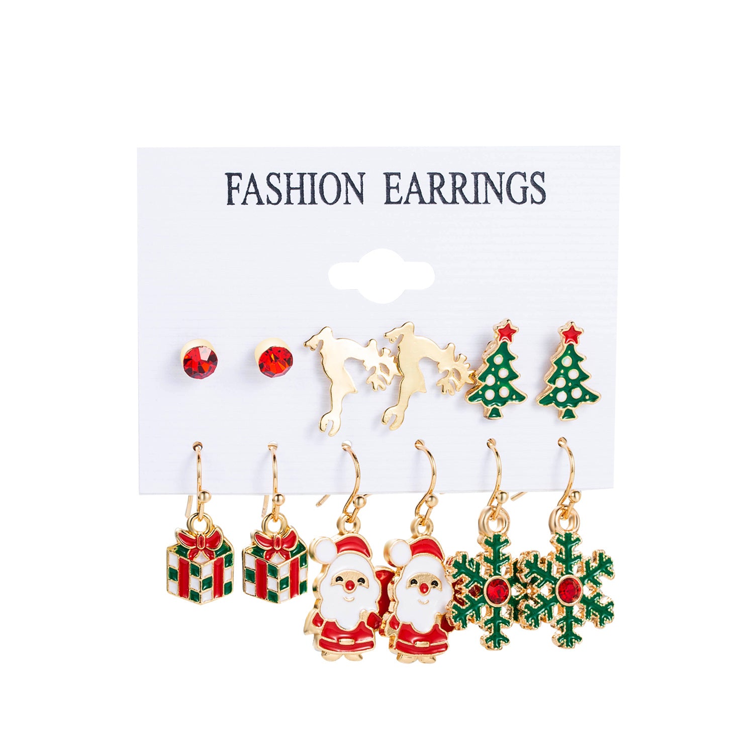 Wholesale Christmas Elk Cane Bow Earrings Set ACC-ES-Anduo002