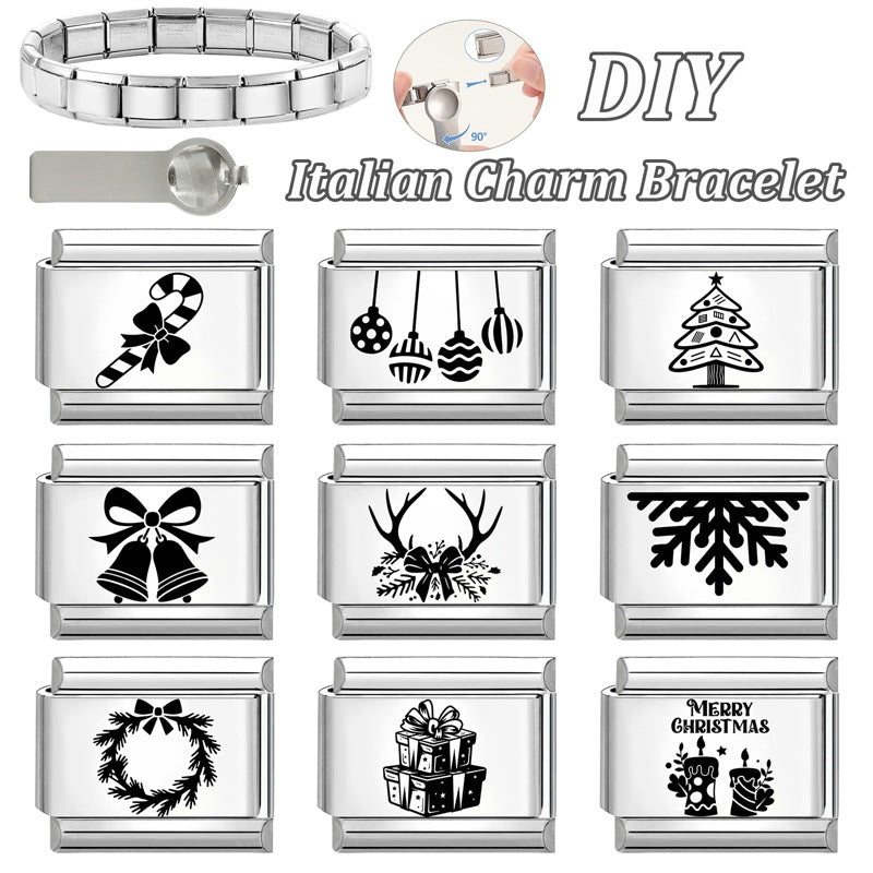 Wholesale 9mm Italian Charm Starter Bracelets DIY Christmas Stainless Steel Composable Bracelet