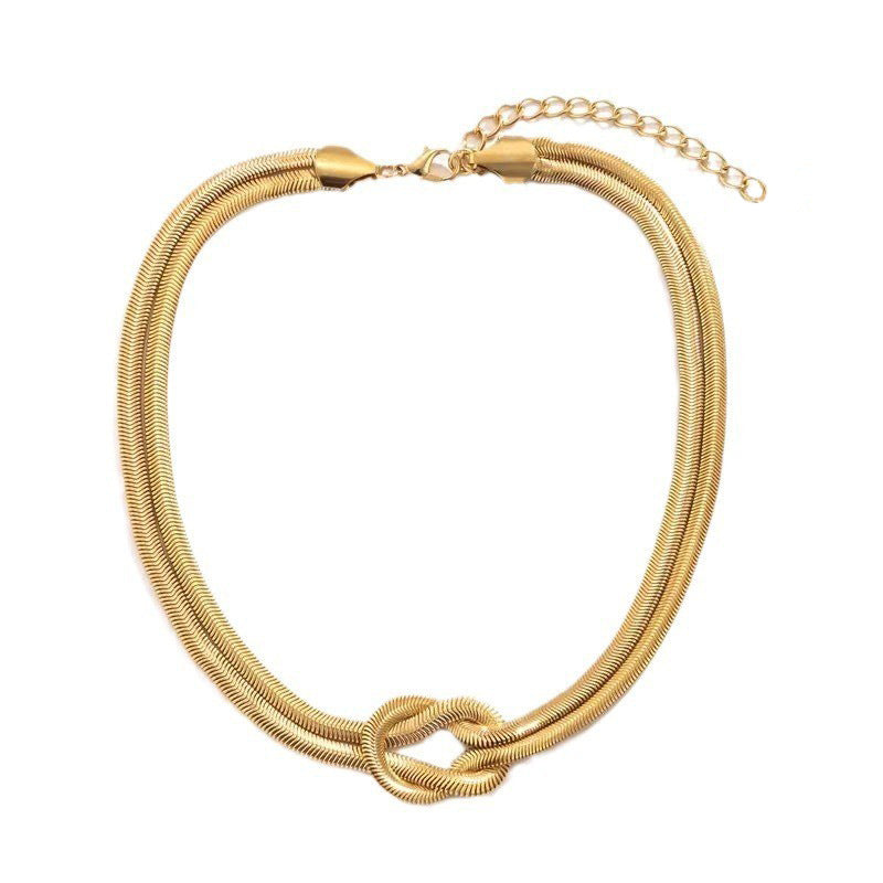 Wholesale titanium steel snake chain woven knotted blade chain bracelet necklaces