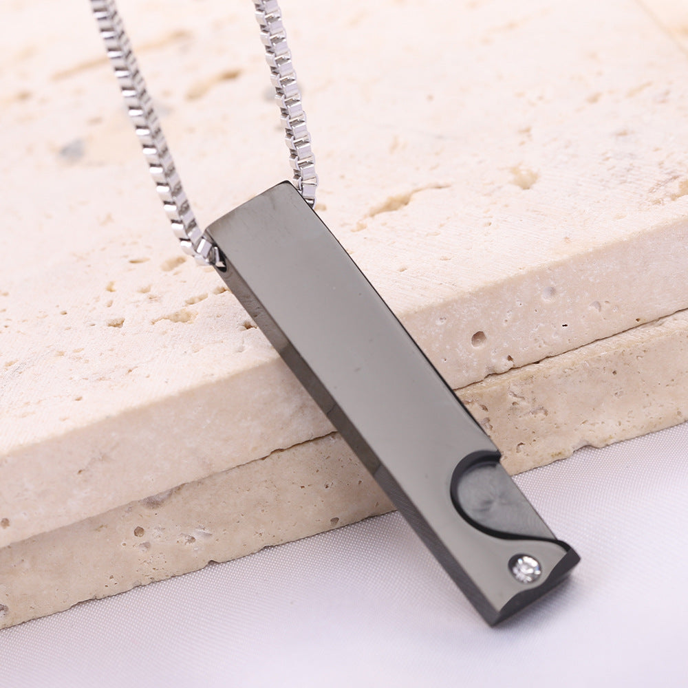 Wholesale  couple  smooth long hollow love laser Logo lettering necklaces