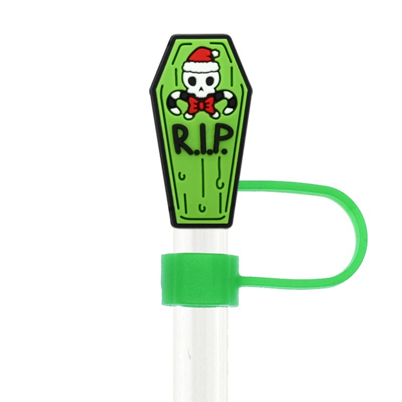 Wholesale  Random 100pcs Cartoon   10mm PVC Soft Straw Tube Cap