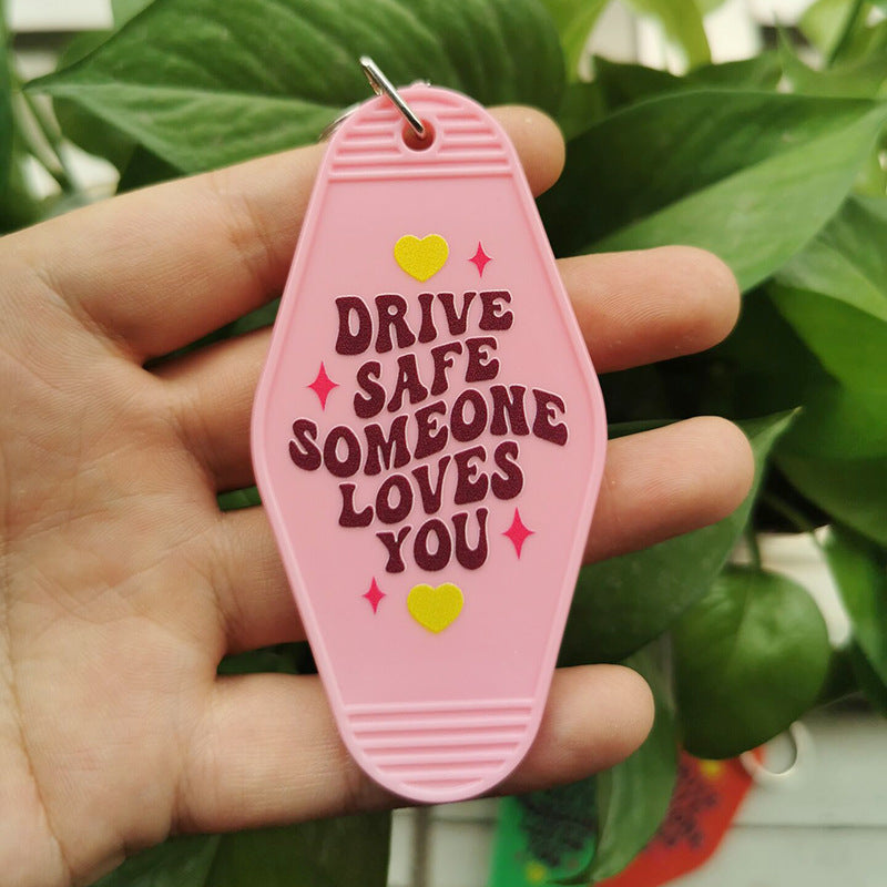 Wholesale Retro Hotel Plastic Tag Keychain ACC-KC-MeiXin015