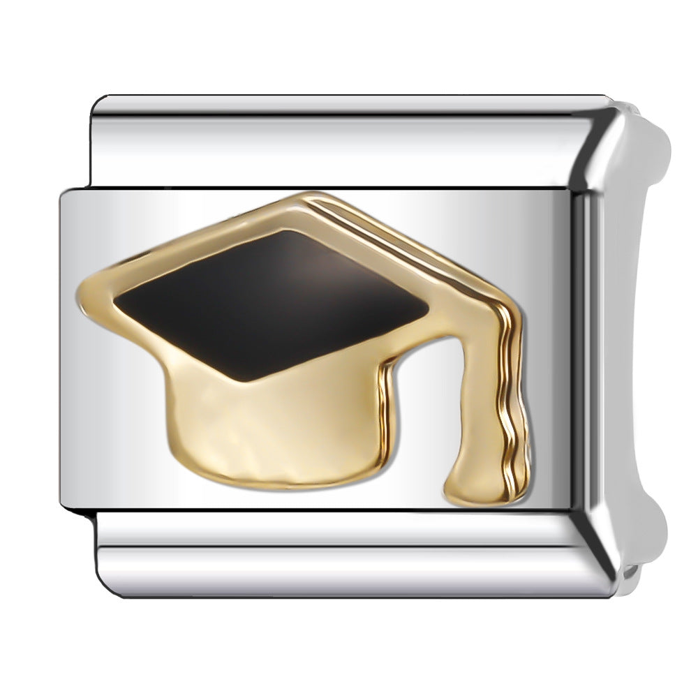 Wholesale Italian Charm Bracelet 9mm DIY Splicing Tutorial Student Series Stainless Steel Composable Bracelet