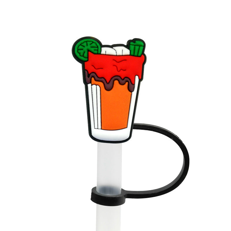 Wholesale 10pcs 7-8mm PVC Mexican Style Straw Tube Cap