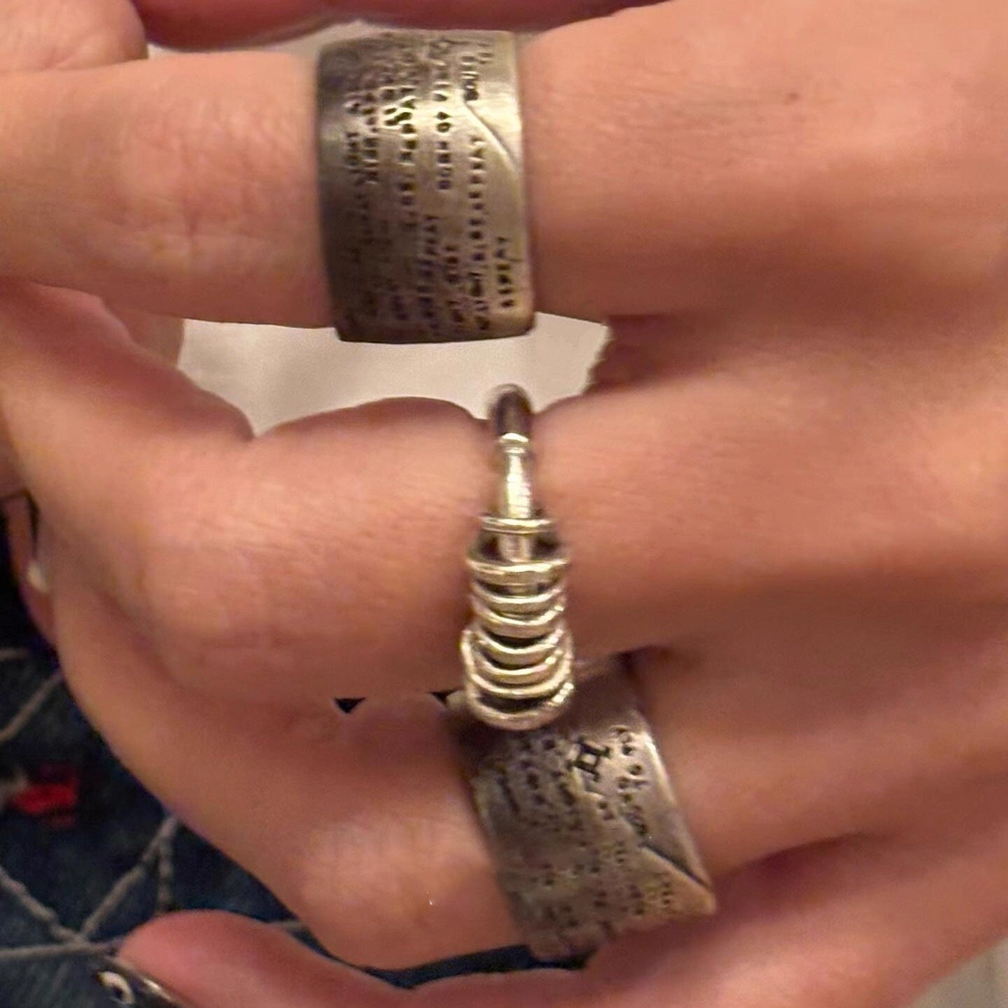 Wholesale Trendy Geometric Stackable Rings Set for Women,  Fashion Layered Cuff Rings,  Everyday Jewelry Accessory Gift