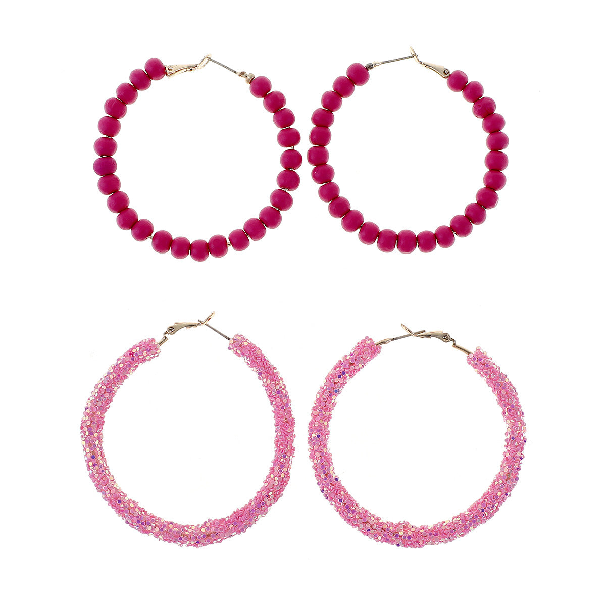 Wholesale Valentine's Day Gift Love Heart Pink Tassel Earrings Set