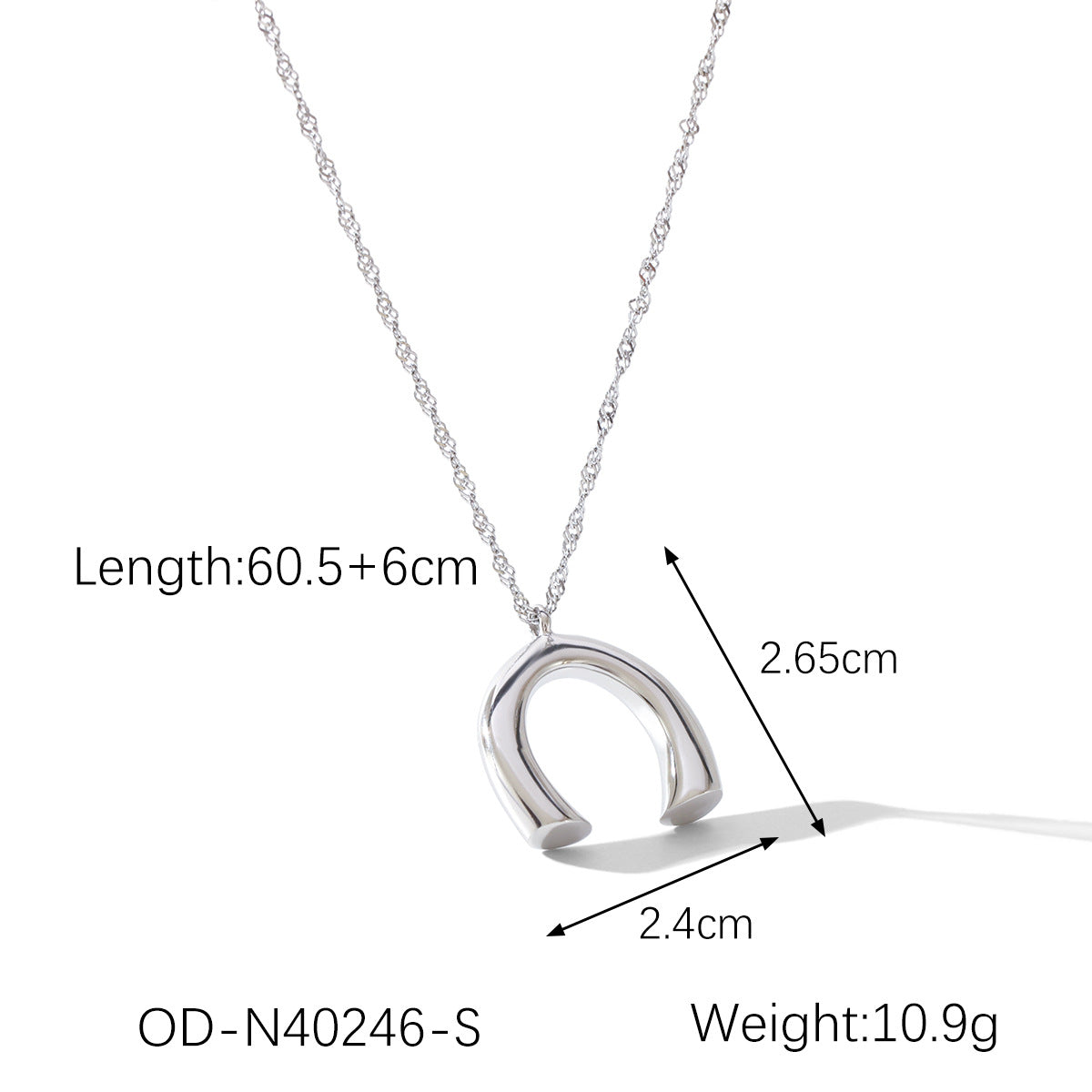 Wholesale Stainless Steel Necklace Female All-match Geometric U-shaped Lock Bone Chain Necklace
