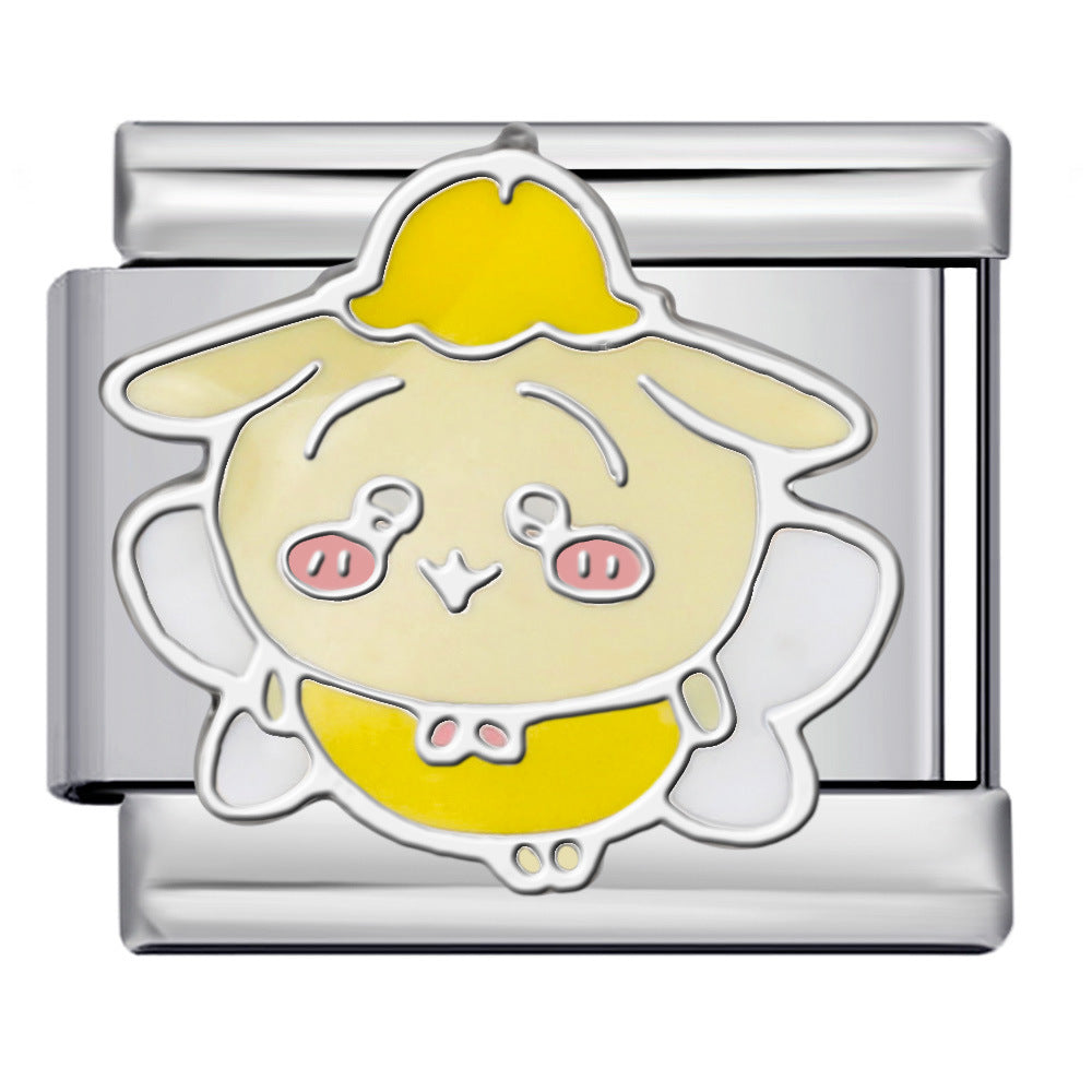 Wholesale Italian Charm Bracelet 9mm DIY Splicing Cute Cartoon Stainless Steel Composable Bracelet