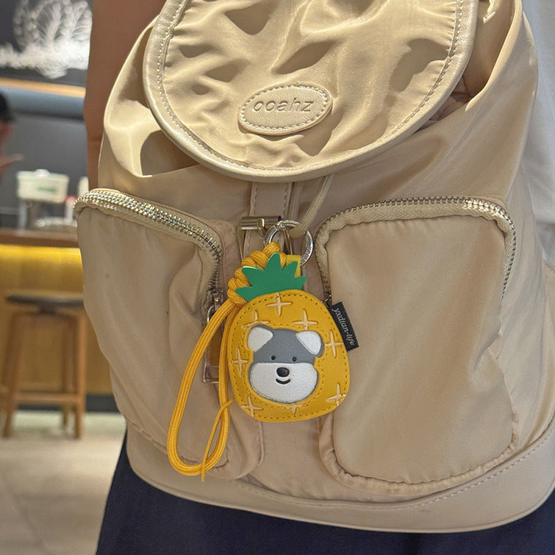 Wholesale Creative Cartoon Fruit Dog Leather Keychain Bag Charm Car Key Accessory Gift