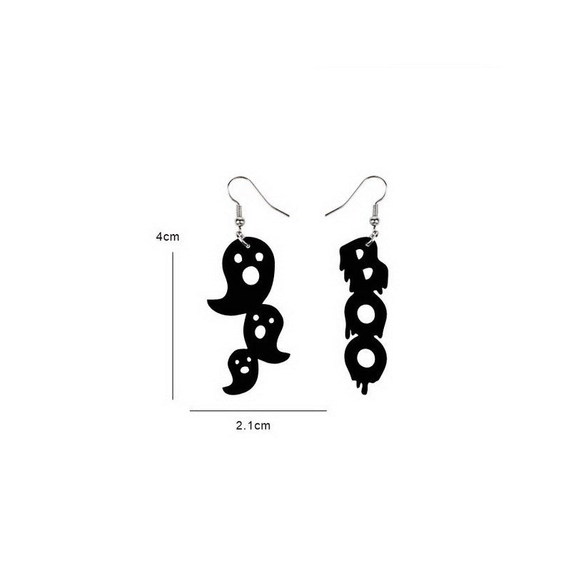 Wholesale Acrylic  Earrings Dark Gothic Skull And Pumpkin Design Trendy Fashion Jewelry Accessory For Gift And Resale