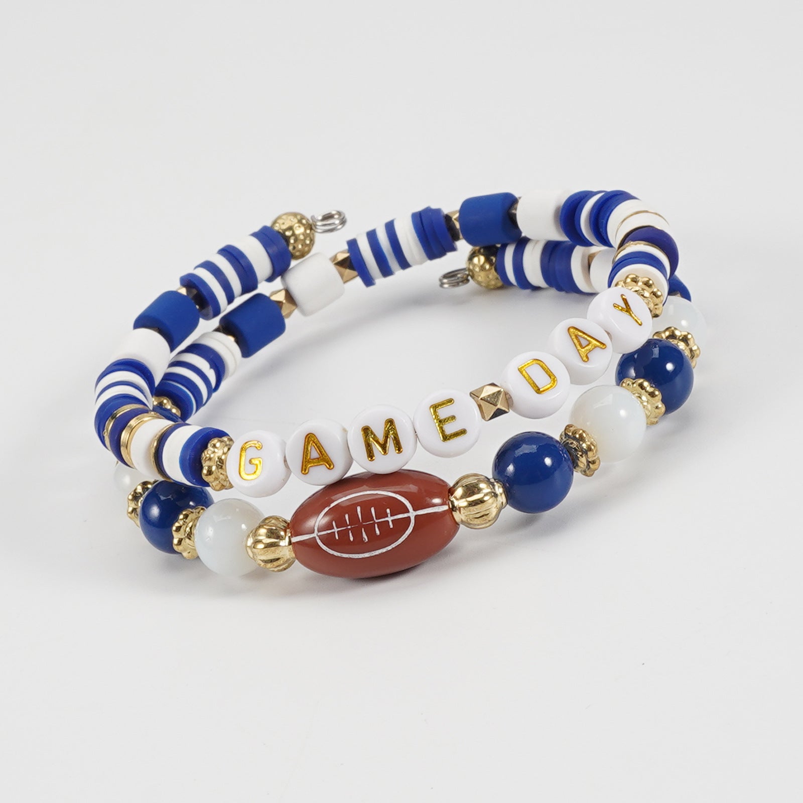 Wholesale Match Day Sports Bracelet Wrapped Soft y Beaded Elastic Bracelet Bracelet for Mom