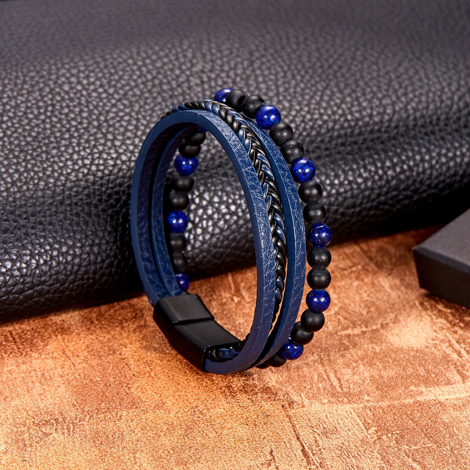 Wholesale men's leather woven bracelet