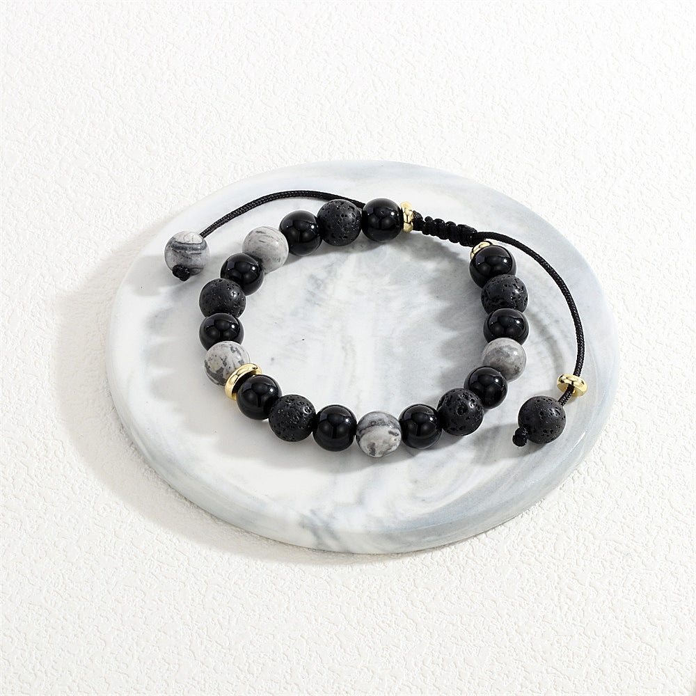 Wholesale Elegant and cool style,  cold style,  black,  white and gray color matching,  all-match pure hand-woven bracelet