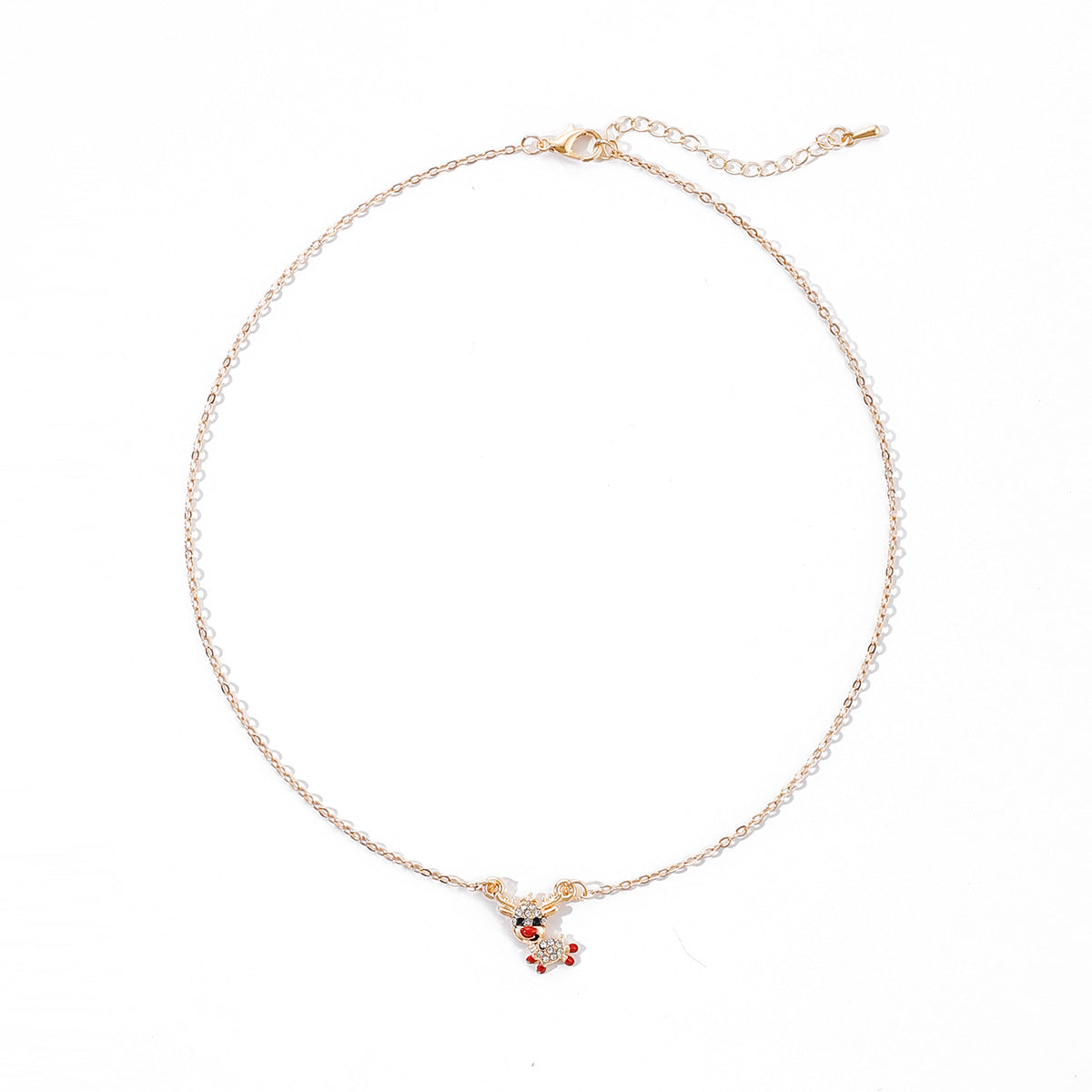 Wholesale Christmas cartoon oil dripping  elk necklace