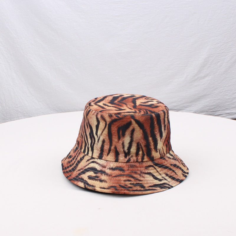 Wholesale  Purple Leopard Double-sided Fisherman's Hat  Sunshade Hat