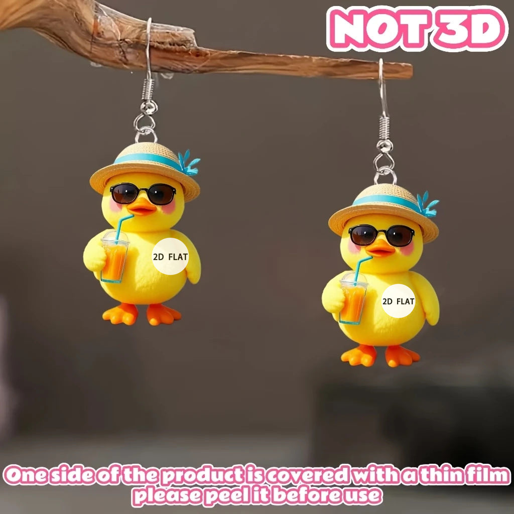 Wholesale Summer Beach Duck Acrylic Earrings