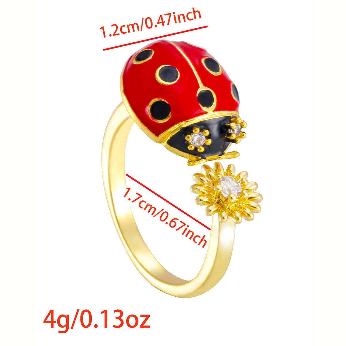 Wholesale Gold Plated Adjustable Rotating Ring Star Moon Zircon Women' s Fashion Jewelry Gift