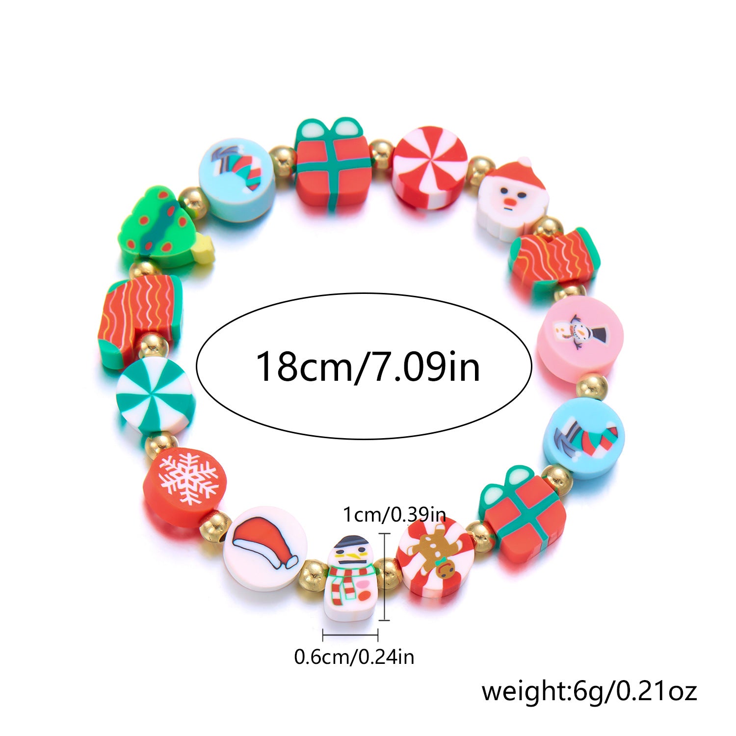 Wholesale Christmas beaded colorful bracelet