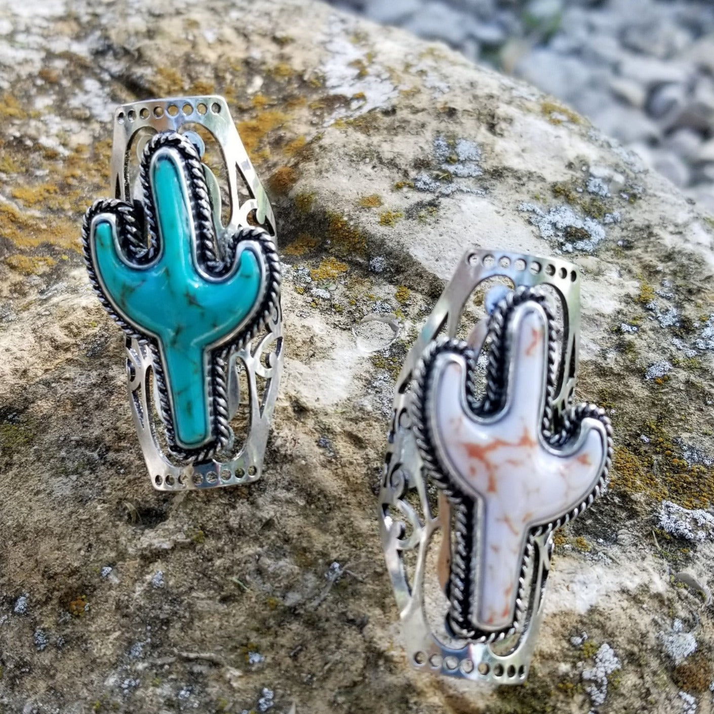 Wholesale Turquoise Cactus Hollow Ring