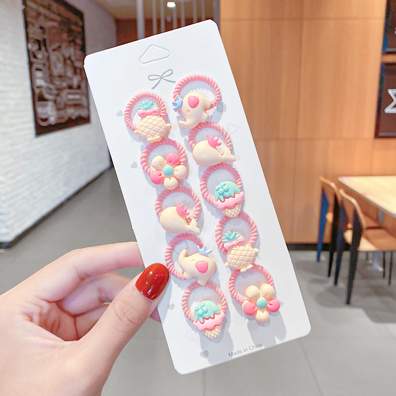 Wholesale 12pcs Children's Cartoon Hair Tie Set Kids Hair Scrunchies ACC-HS-Xinan002